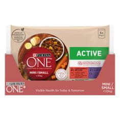 Purina ONE MINI Dog Active Hovädzia a kačica v šťave 48x85 g