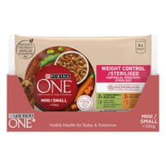 Purina ONE MINI Dog Weight Control Morka a kura v šťave 48x85 g