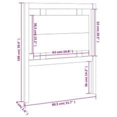 Vidaxl Čelo postele 80,5x4x100 cm masívna borovica