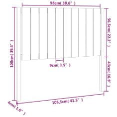 Vidaxl Čelo postele 105,5x4x100 cm masívna borovica