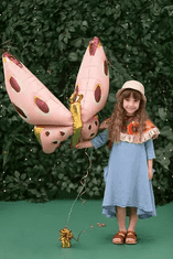 PartyDeco Fóliový balón supershape Motýľ ružovo-zlatý 120x87cm