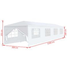 Vidaxl Záhradný stan 3x12 m, biely