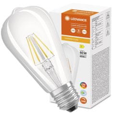 LEDVANCE Stmievateľná LED žiarovka E27 ST64 5,8W = 60W 806lm 4000K Neutrálna biela 300° CRI90 Filament Superior