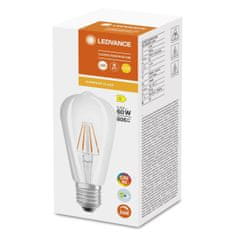 LEDVANCE Stmievateľná LED žiarovka E27 ST64 5,8W = 60W 806lm 2700K Teplá biela 300° CRI90 Filament Superior