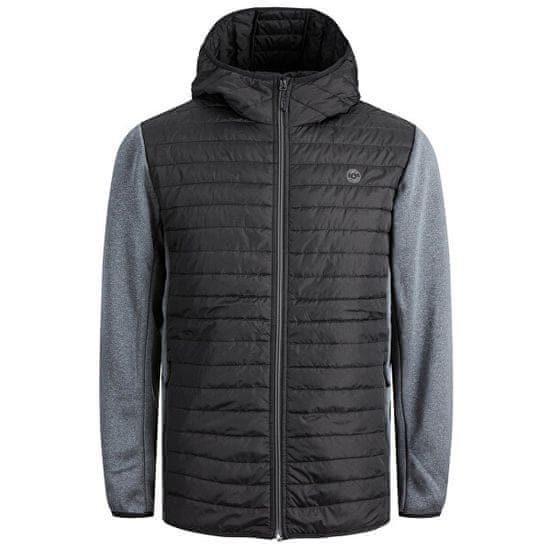 Jack&Jones Pánska bunda JJEMULTI 12182242 Black / Grey Melange