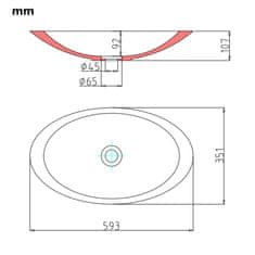 Vidaxl Umývadlo z minerálneho/mramoroveho odliatku 59,3x35,1x10,7 cm biele