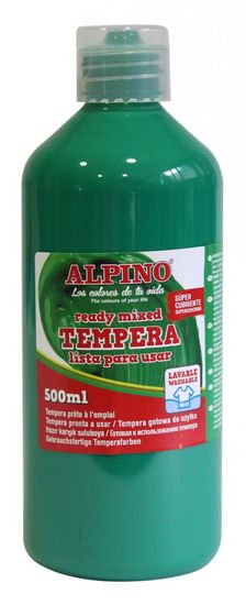 Alpino Fľaša temperové farby do školy 500 ml. zelená