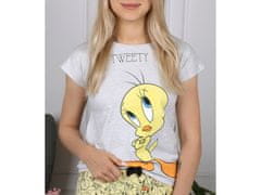 Looney Tunes Tweety šedo-žlté dievčenské pyžamo s krátkym rukávom, letné pyžamo 11 let 146 cm