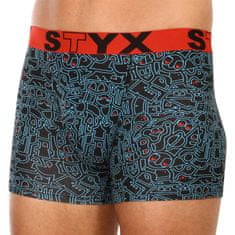 Styx Pánske boxerky long art športová guma doodle (U1256) - veľkosť XXL