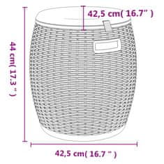 Vidaxl 4-v-1 záhradný úložný box čierny polypropylén