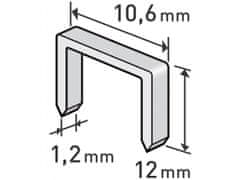 Extol Premium Spony, balenie 1000ks, 12mm, 10,6x0,52x1,2mm