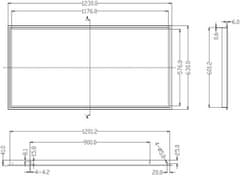 Light Impressions Deko-Light vstavaný rám pre 600x1200mm Panel 930688