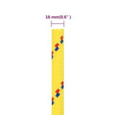 Vidaxl Lodné lano žlté 16 mm 250 m polypropylén