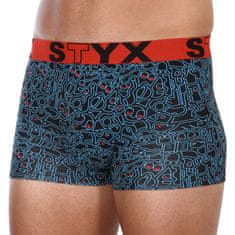 Styx Pánske boxerky art športová guma doodle (G1256)) - veľkosť S