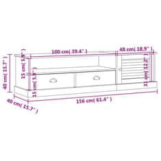 Vidaxl TV skrinka VIGO biela 156x40x40 cm masívna borovica