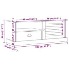 Vidaxl TV skrinka VIGO biela 106x40x40 cm masívna borovica