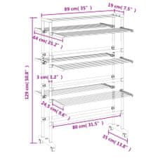 Vidaxl Stojan na sušenie bielizne s kolieskami 89x64x129 cm hliník