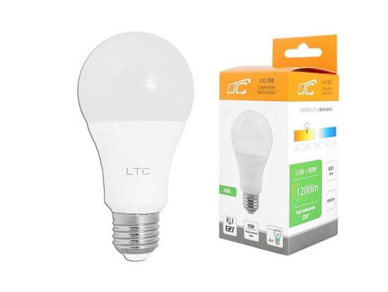 HADEX Žiarovka LED A60 E27 hrušková 230V/15W, teplá biela, LTC