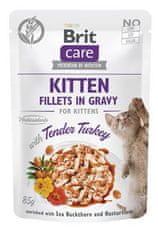 Brit Care Cat Fillets in Gravy Kitten Tend.Turkey 85g