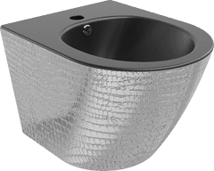 Mexen Lena, závesný bidet 480x370x325 mm, čierna matná - strieborná, 35224872