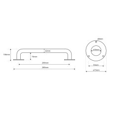 SAPHO HANDICAP madlo rovné 200mm, biela XH505W - Sapho