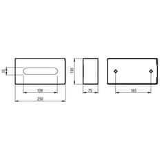 Gedy Zásobník na papierové vreckovky závesný, 25x7, 5x13 cm, leštený nerez 2308 - Gedy