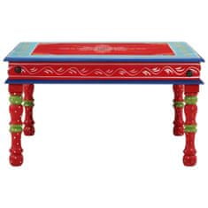 Petromila vidaXL Konferenčný stolík, červený, ručne maľovaný, mangový masív