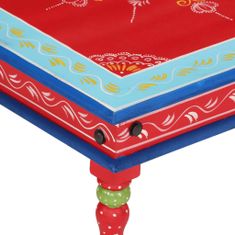 Petromila vidaXL Konferenčný stolík, červený, ručne maľovaný, mangový masív