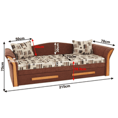 KONDELA Pohovka, šenil hnedá/jelša, PATRYK