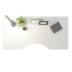 eoshop Výškovo nastaviteľný písací stôl Office 474/448 biela/silver grey