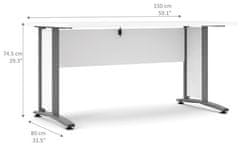 eoshop Písací stôl Office 402/437 dub sonoma/silver grey