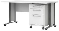 eoshop Písací stôl Office 402/437 biela/silver grey