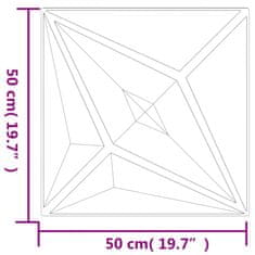 Vidaxl Nástenné panely 48 ks biele 50x50 cm EPS 12 m² hviezda