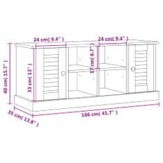 Vidaxl Lavica na topánky VIGO sivá 106x35x40 cm masívna borovica