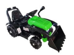 Lean-toys ZP1001B Traktor na batérie s lyžicovým rohom zelený