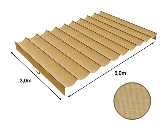 Gardenioo Rímska roleta 3m x 5m béžová (premium dekor) + montážna sada do múru