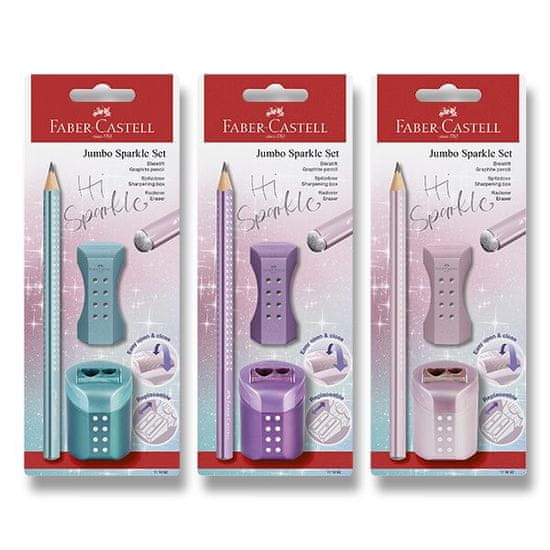 Faber-Castell Grafitová ceruzka Sparkle Jumbo set, perleťové odtiene, mix farieb