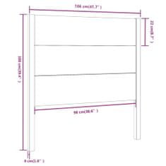 Vidaxl Čelo postele biele 106x4x100 cm masívna borovica