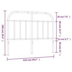 Vidaxl Kovové čelo postele čierne 120 cm