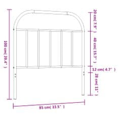 Vidaxl Kovové čelo postele čierne 80 cm