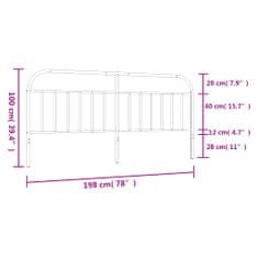 Vidaxl Kovové čelo postele čierne 193 cm