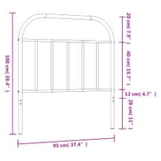 Vidaxl Kovové čelo postele čierne 90 cm