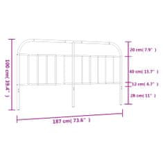 Vidaxl Kovové čelo postele, čierne 180 cm
