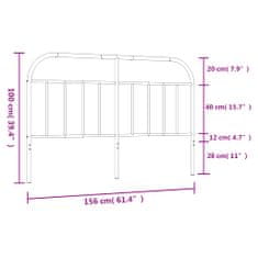 Vidaxl Kovové čelo postele, biele 150cm