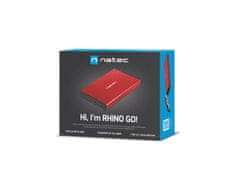 Natec Externý box pre HDD 2,5" USB 3.0 Rhino Go, červený, hliníkové telo