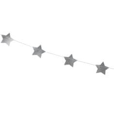 Decor By Glassor Girlanda so striebornými hviezdičkami