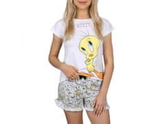 Looney Tunes Tweety bielo-šedé dievčenské pyžamo s krátkym rukávom, letné pyžamo 10 let 140 cm