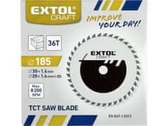 Extol Craft Kotúč pílový s SK plátky, O 185x2,4x30mm, 36T