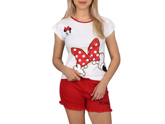 Disney Minnie Mouse Disney krémové a červené pyžamo s krátkym rukávom, letné pyžamo