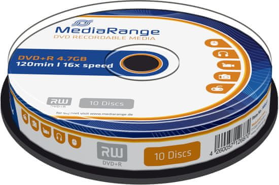 MediaRange DVD+R 4,7GB 16x, Spindle 10ks